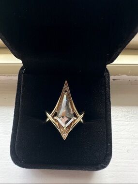 Salt and pepper diamond engagement ring